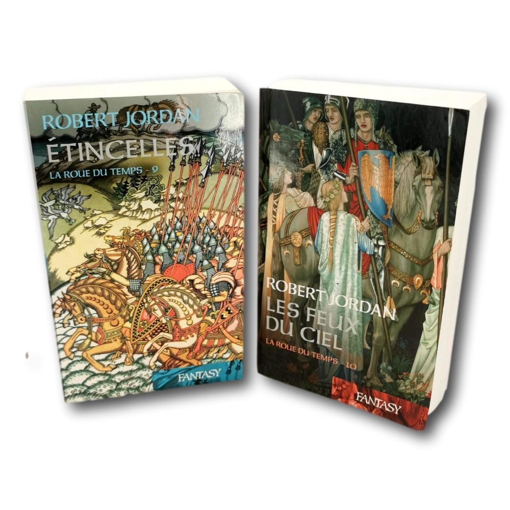 Robert Jordan Les Feux du‎ Ciel Etincelles Lot 2 Books VOL 9 10 Fantasy French